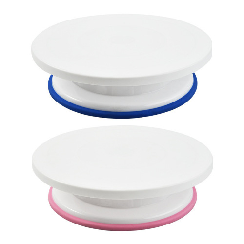 Amazon 360-degree plastic turntable, cake decorating plate, frosting plate, color box packaging, non-slip turntable