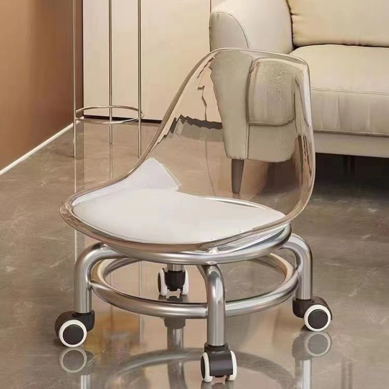 Household Beautiful Sewing Stool Pulley Low Stool Chair Children's Toddler Stool Rotating Nail Art Pedicure Low Stool Round TYmy
