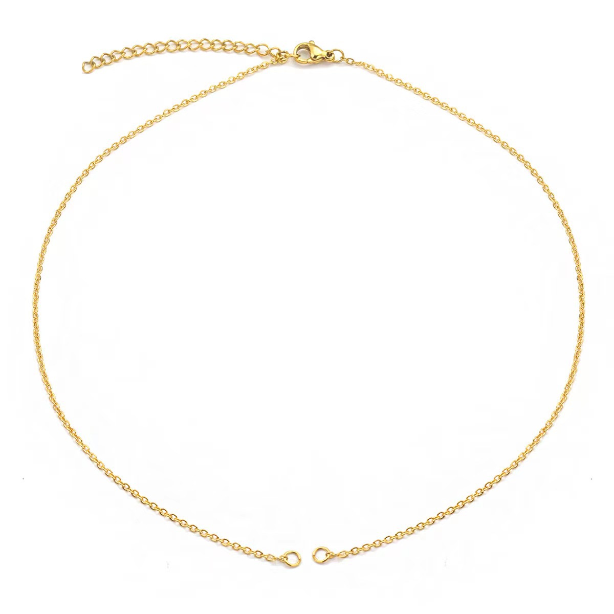 Acero inoxidable al por mayor 45 + 5 cadena de cadena de cadena de cadena desnuda colgante de doble anillo simple collar de alta calidad cadena cruzada