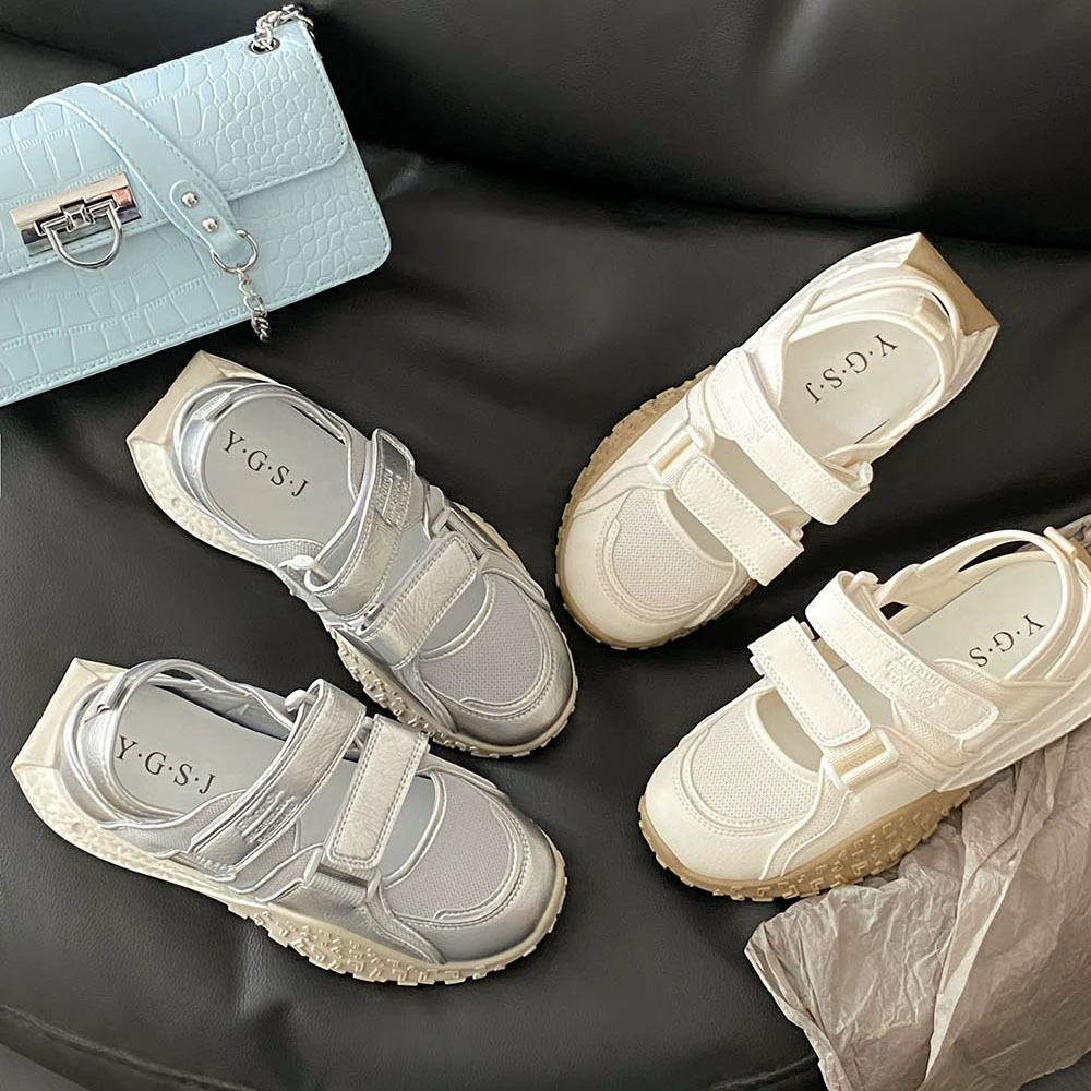 Ji Baotou полые римские сандалии женские 2024 новые кексы с толстой подошвой сетчатая лапша Мэри Джейн