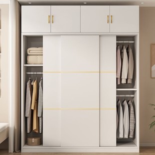 Modern Simple Solid Wood Wardrobe Home Bedroom Simple Assembly Rental House Combination Cabinet Multi-Functional New Product