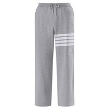 潮牌新款宽松直筒长裤色织休闲阔脚卫裤纯棉休闲款 A1266