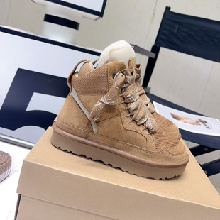 2024 New Northeast Snow Boots Women's Winter Fur Integrated Plus Velvet Warm Anti-Slip Genuine Leather Short Thick-Soled Cotton Shoes