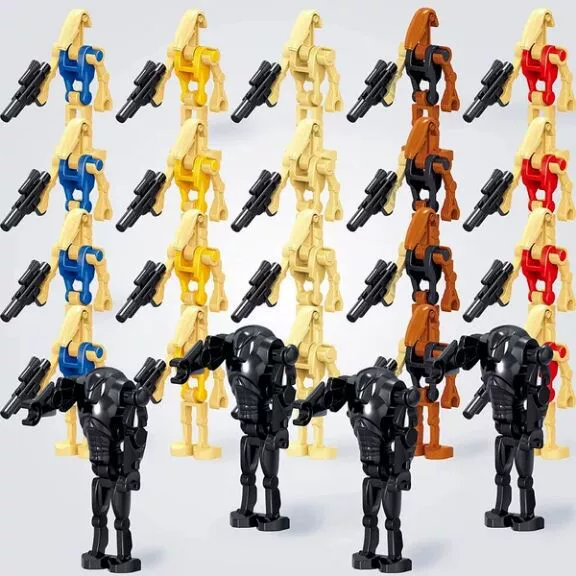 Minifigure set — assorted robot & soldier figures, mixed packs 8–120 pcs, combinable
