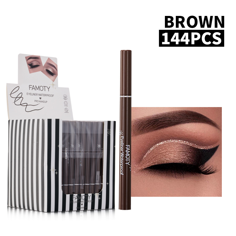 Color eyeliner FAMOTY non-blooming Eyeliner Liquid long-lasting quick-drying waterproof eyeliner lying silkworm pen Cosmetics Wholesale