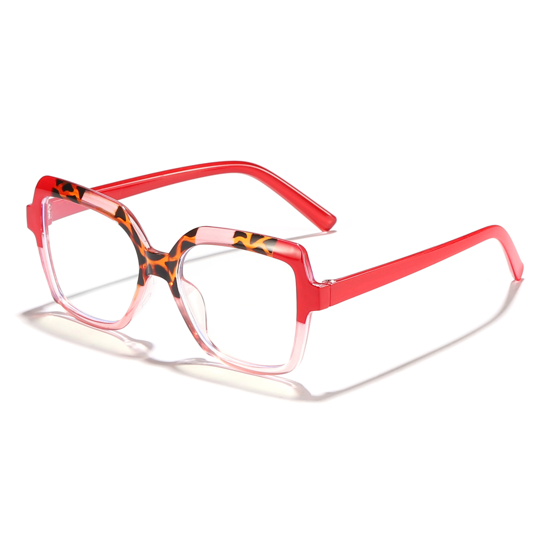 Espejo plano cuadrado de contraste de color europeo y americano transfronterizo, gafas de marco anti-azul de moda