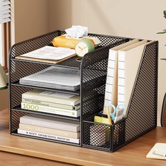 書類棚事務室ステーション資料本多層分区収納棚家庭用リビング雑誌置物棚