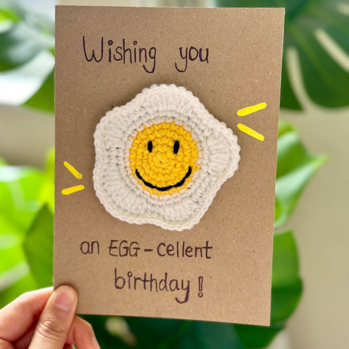 [완성 된 인사말 카드] 흰색 노란색 계란 튀김