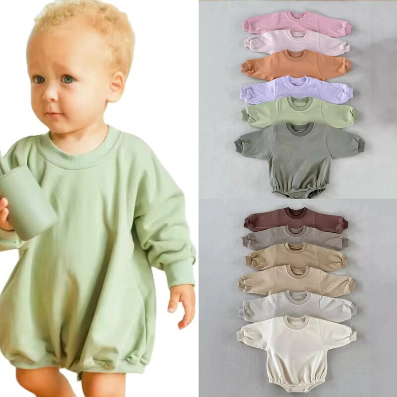 Classic Cross-border Spring and Autumn Ins Newborn Children's Wear Triangle Bag Fart Clothes for Boys and Girls Baby Jumpsuit Baby Climbing Wear