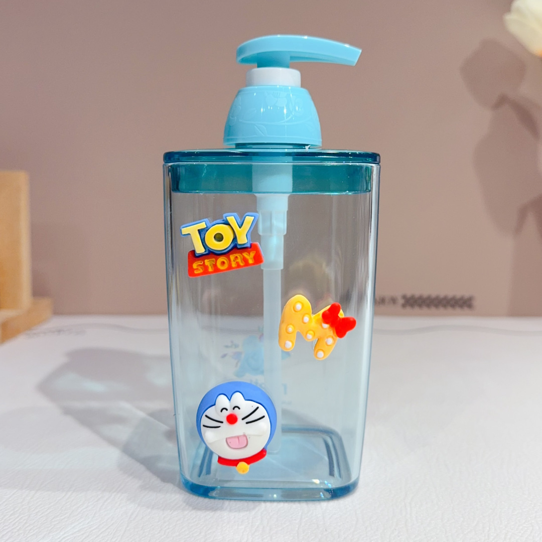 Tipo de prensa de dibujos animados creativa botella vacía de lujo ligero lindo de gran capacidad sub-botella gel de ducha desinfectante de manos champú de lavandería