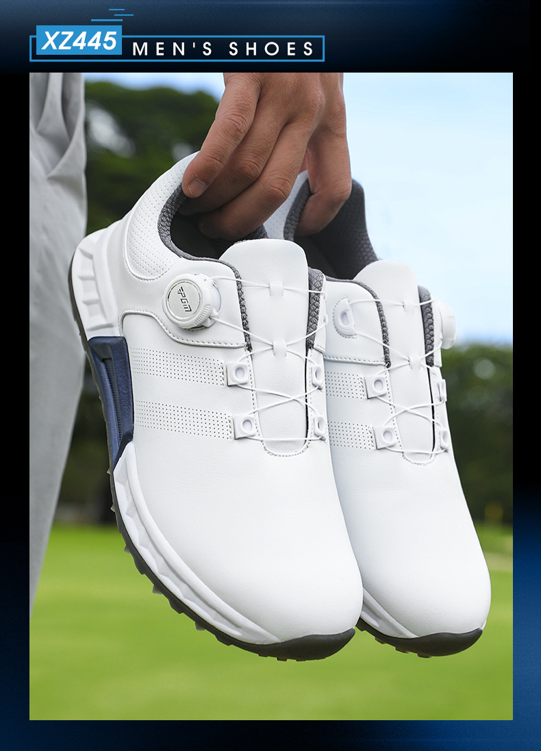 Giày golf nam PGM đế đàn hồi, chống nước, đinh dẻo chống trượt — Lanfeng White [Đệm và đàn hồi/gai chống trượt được cấp bằng sáng chế/phần trên chống thấm nước] XZ445 chi tiết 10