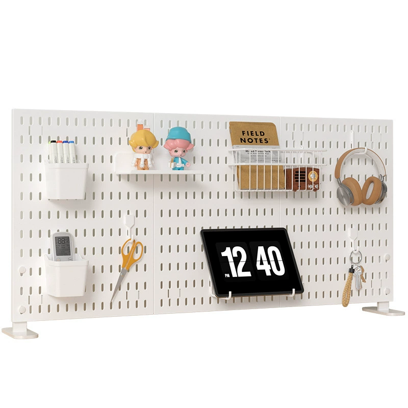 Desktop perforated board display rack adjustable heightened vertical clip-on storage board home office DIY storage decoration rack