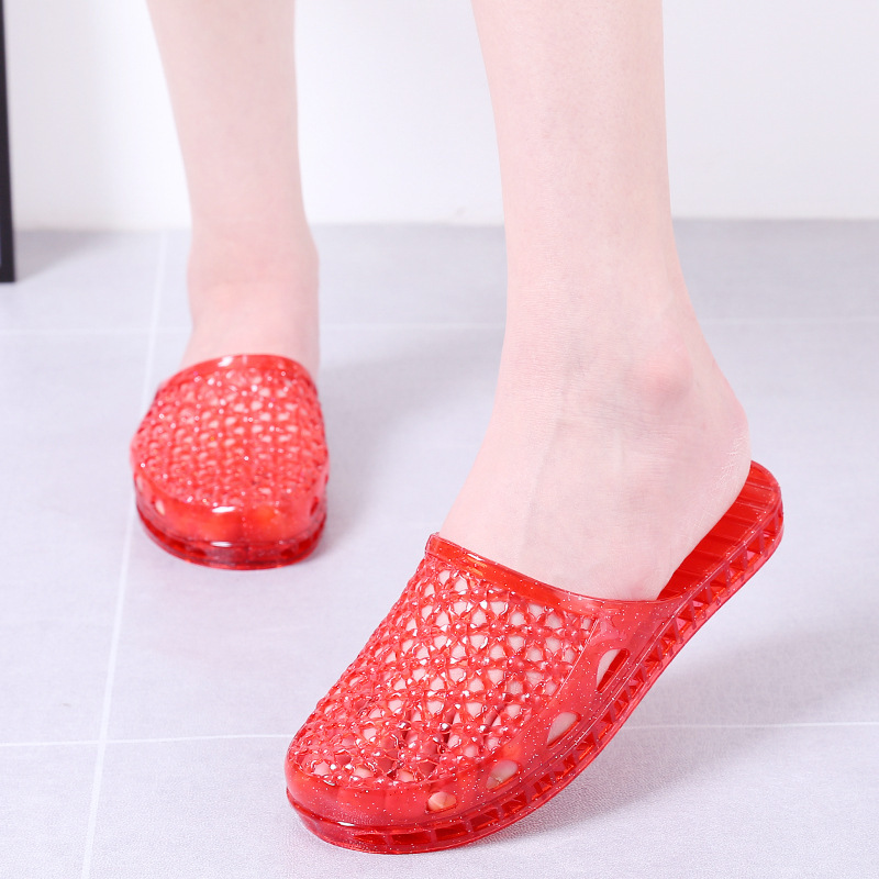 Internet Celebrity Baotou Slippers Women's New All-match Non-slip Deodorant Crystal Thick Sole Cave Shoes Indoor Home Summer Sandals