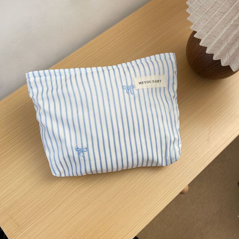 シンプルなリボン収納袋、旅行の必需品ライナーバッグ、化粧品バッグ、女性の大容量ポータブル化粧品収納袋|undefined