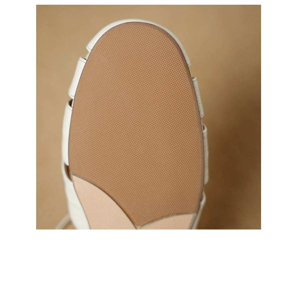 Sandal nữ bít mũi da cừu quai ngang hoa trà đế thấp — Màu đen chi tiết 22