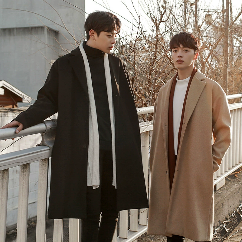 Двухстороннее шерстяное пальто MYQ, мужское утепленное модное пальто средней длины в Корейском стиле, шерстяное пальто в британском стиле, для осени и зимы