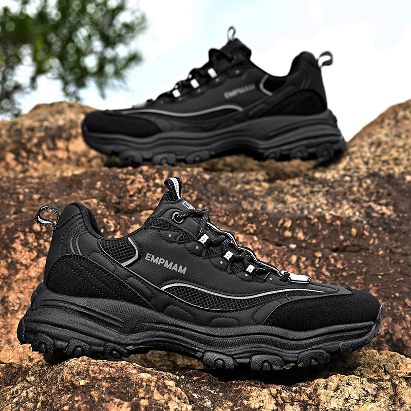 Plus-size unisex low-top soft-soled cushioned sports shoes, outdoor non-slip wear-resistant hiking shoes, comfortable and versatile trendy shoes