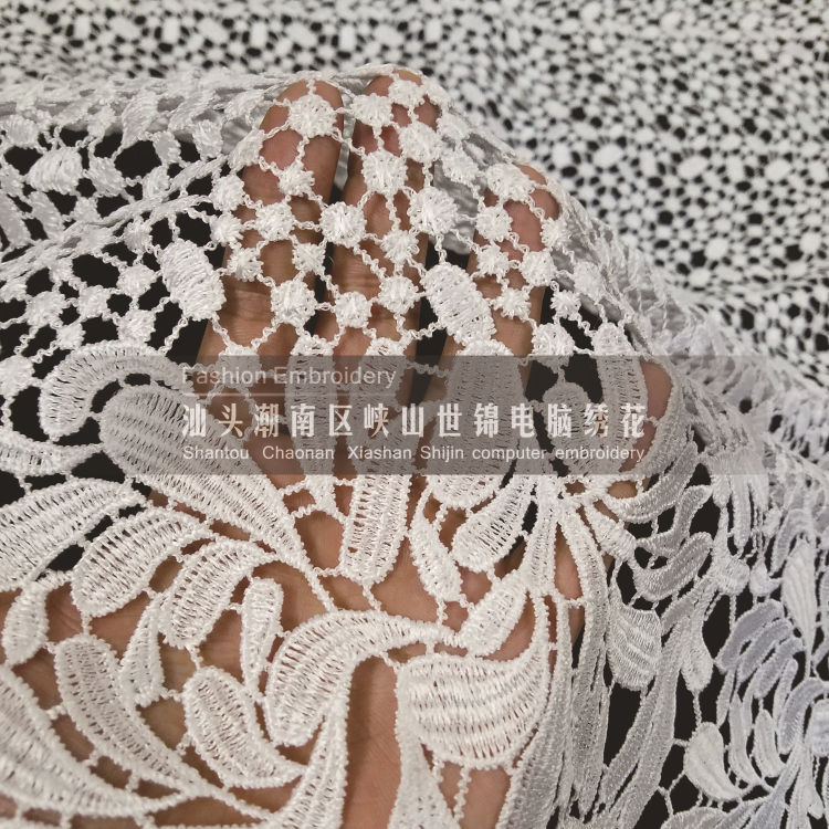 双裙边刺绣 水溶花边 涤纶蕾丝洛丽塔女装装饰走秀款时装家纺