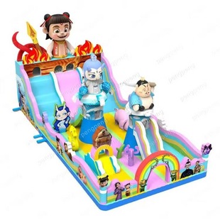 Children's Inflatable Castle Slide, Dream Castle, Temple Fair Air Bag, Indoor Kidsren's Bounce Bed, Large Land Break-In