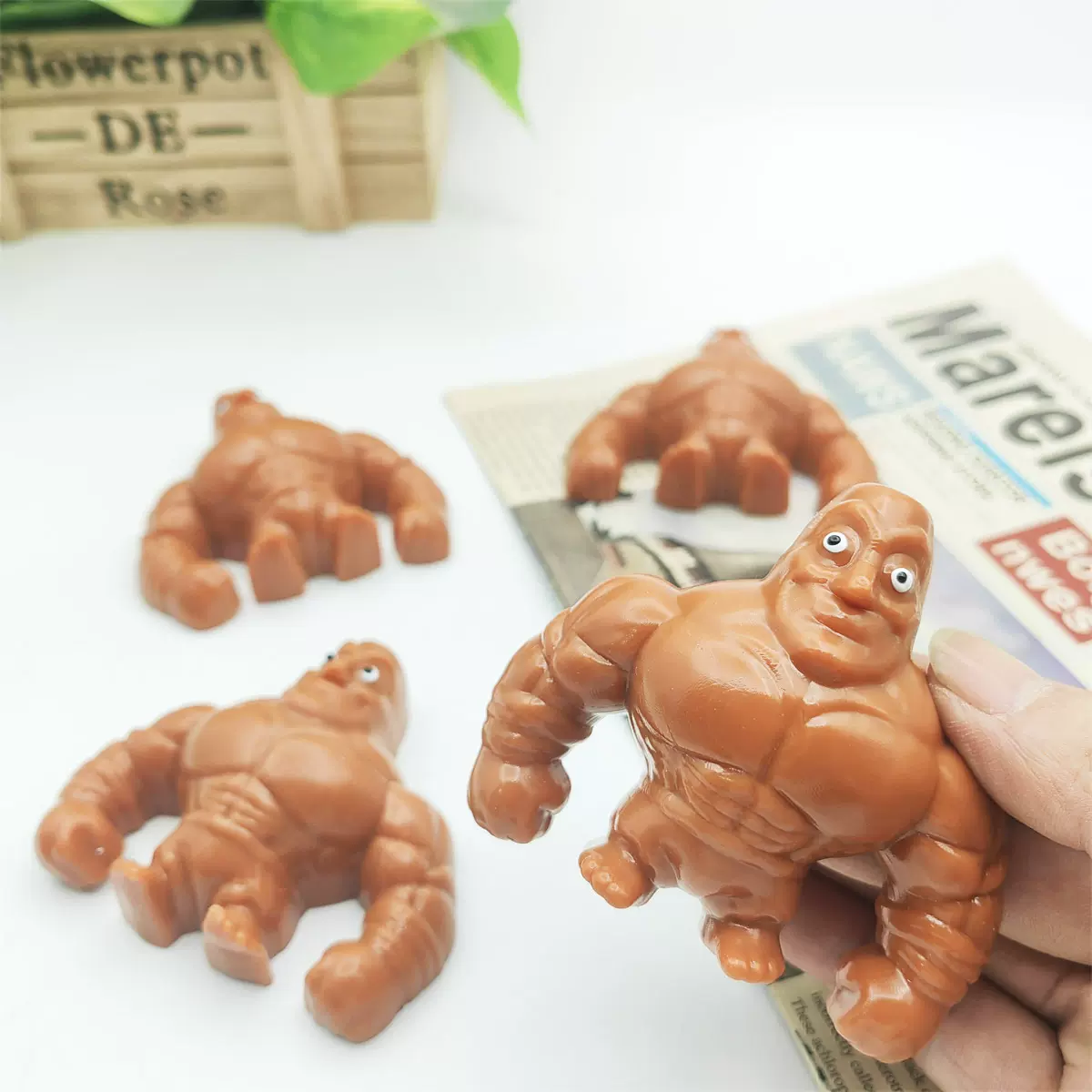 新品肌肉木棍人捏捏乐解压肌肉木棍发发泄山海经软胶玩具搞怪批发