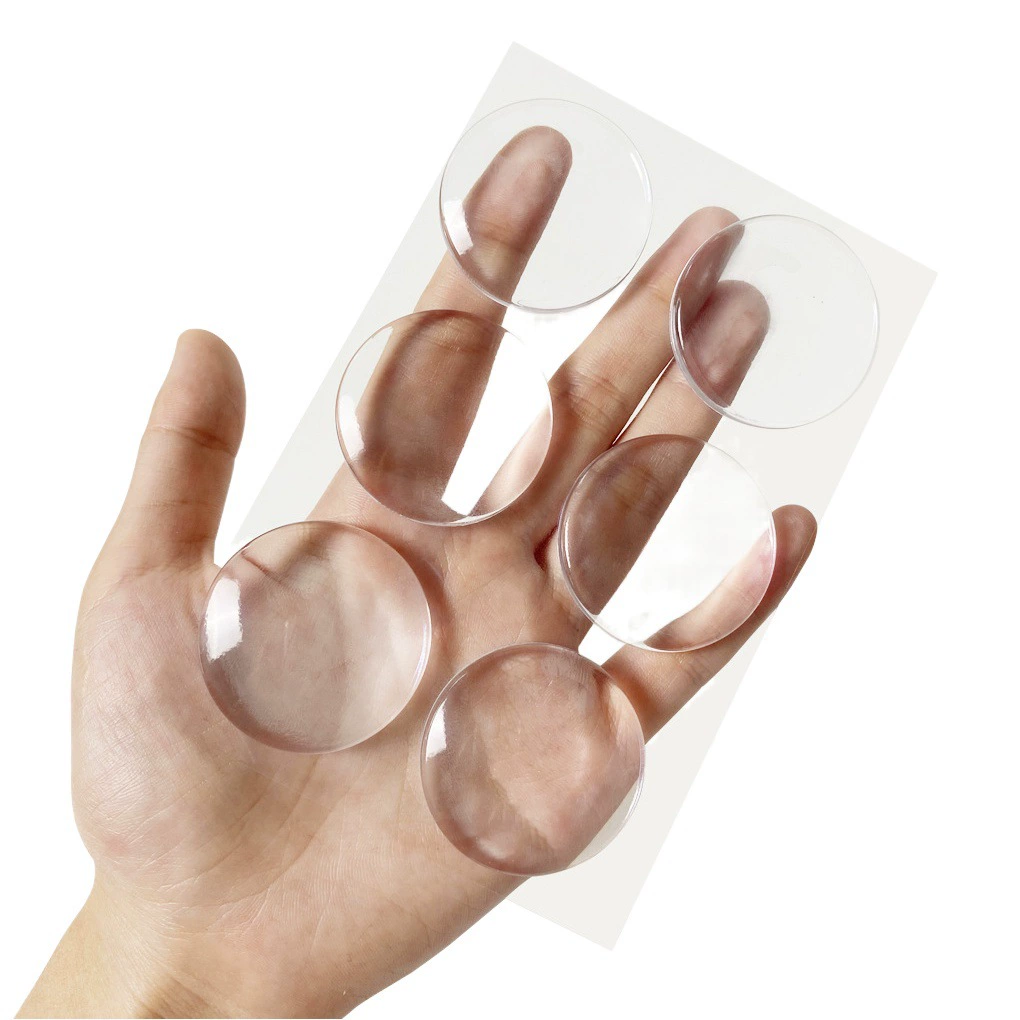 Домашняя дверная ручка глушитель накладка на дверь шкафа круглые наклейки для защиты от столкновений Pu клей самоклеящийся перфоратор без перфорации задние наклейки на дверь 6 шт.