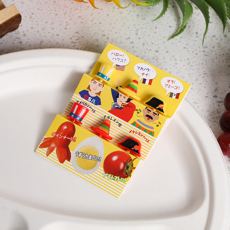 Tenedor de Frutas Infantil con Diseño de Dibujos Animados, Estilo Japonés, Portátil, Lindo, de Plástico, Palillos para Frutas con Forma de Animales, Decoración para Bento