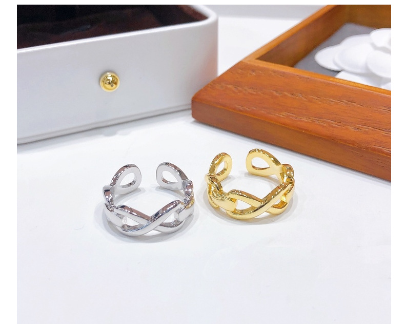 Fashion Letter Copper Plating Open Ring 1 Piece