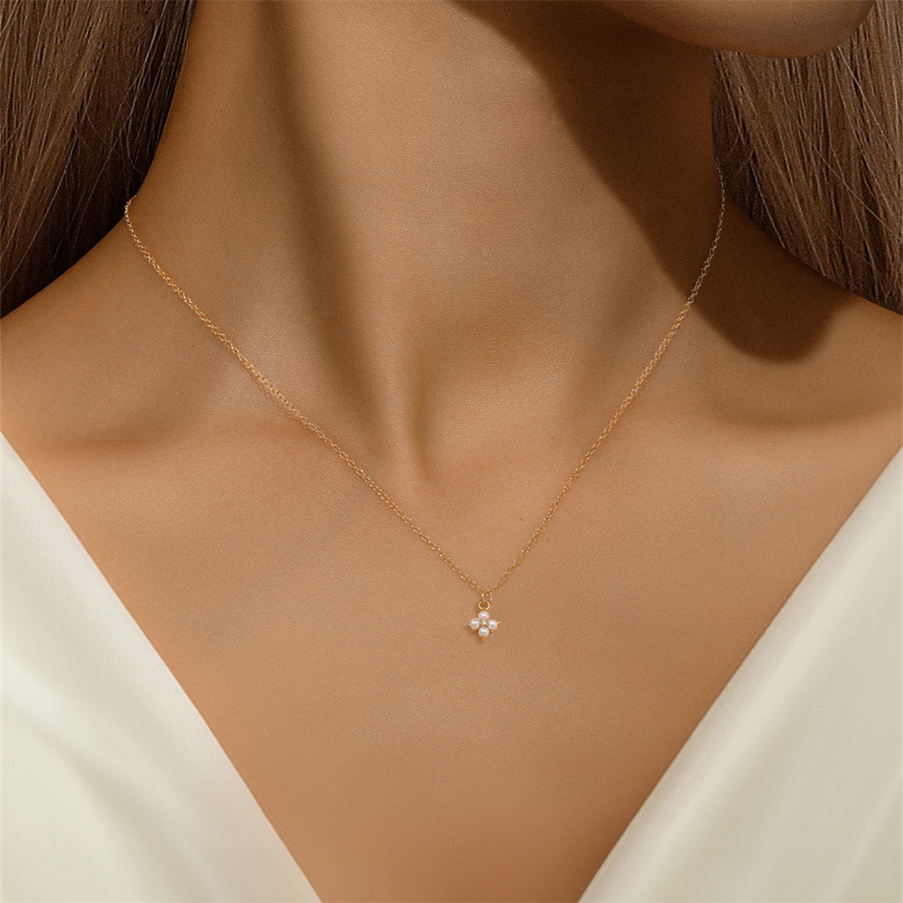 1 Piece, 1 Set Quantity 1 Piece 1 Set 925 Sterling Silver Four Leaf Clover Cable Chain Bracelets Necklace