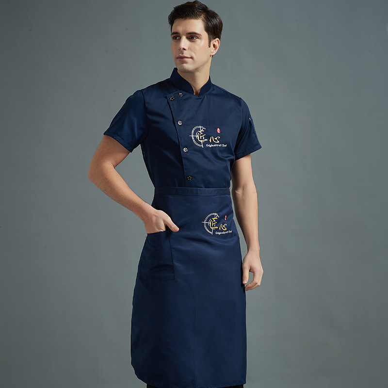 Chef ropa de trabajo chef ropa de manga larga manga corta invierno verano hombres y mujeres blanco negro azul restaurante cocina ropa de trabajo