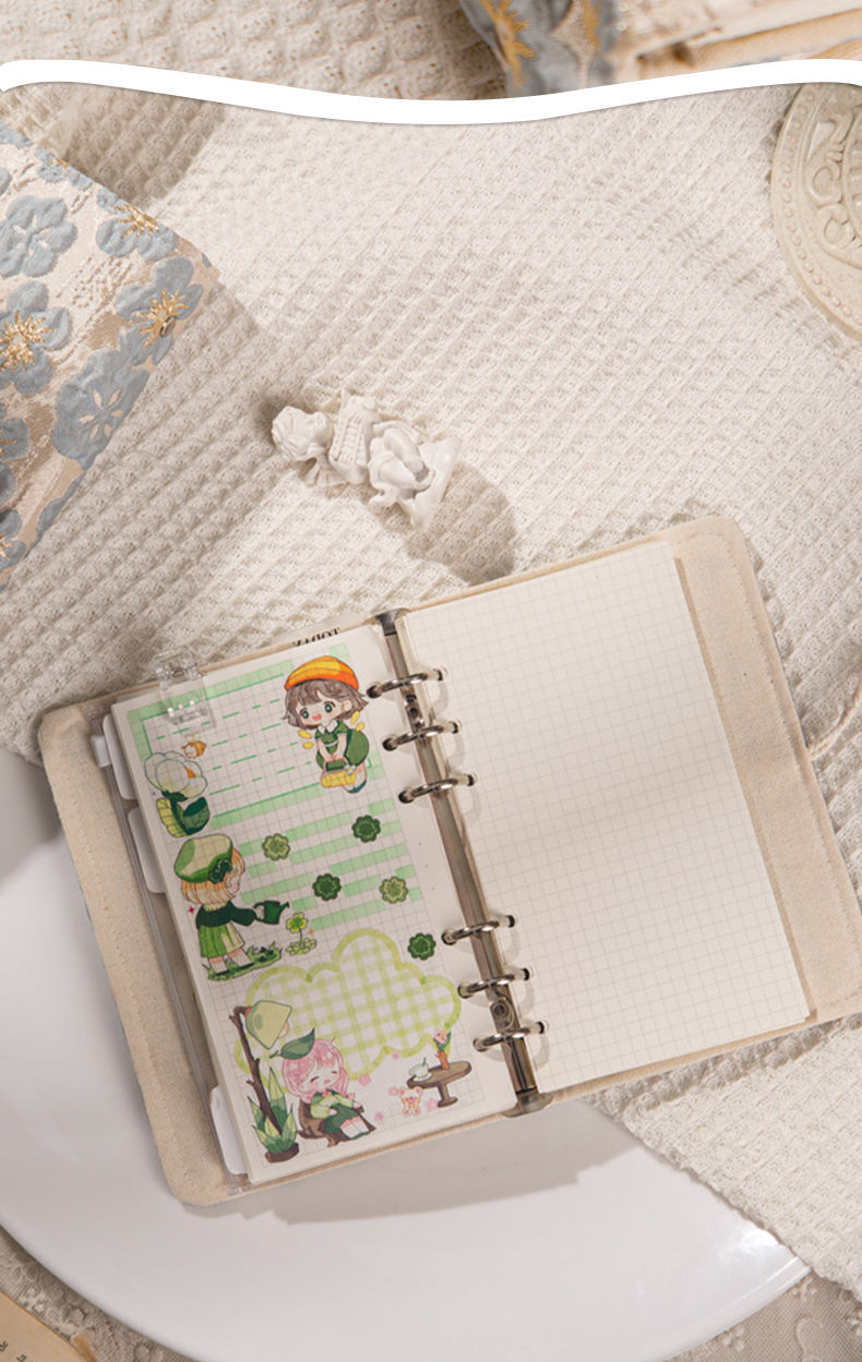 1 Pièce Multicolore Plante L'École L'Obtention Du Diplôme Chiffon Sans Bois Rétro Pastorale Lâche Cahier À Spirale display picture 3