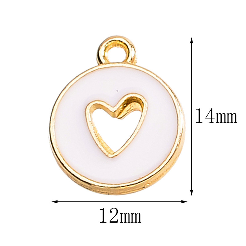 20 PCS/Package 12 * 14mm Alloy Multicolor Peach Heart Shape Pendant DIY Jewelry Accessories Bracelets Necklace display picture 3