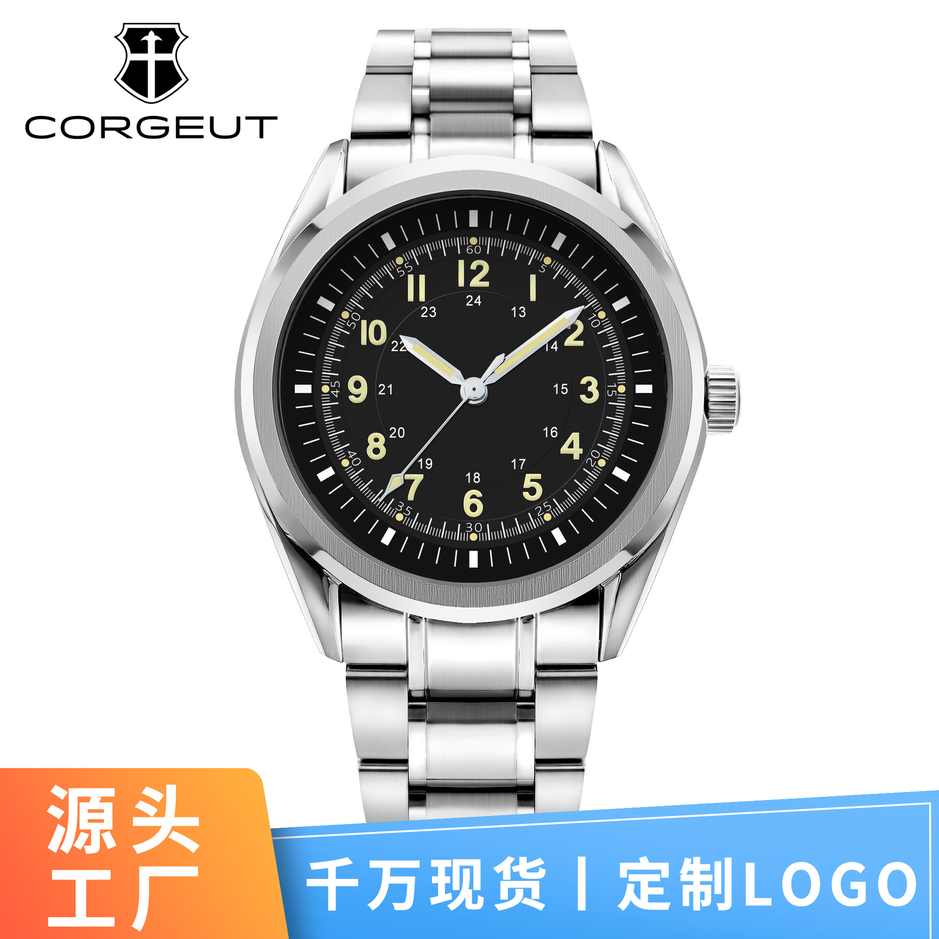 40mm Watch Customized 316 Stainless Steel Cross-Border Men's Waterproof Men's High-End Fully Automatic Watch Men's Mechanical Watch