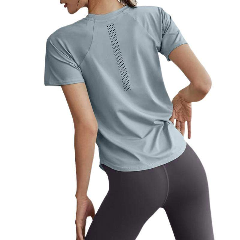 スポーツ速乾性 Tシャツ女性の大きいサイズルーズメッシュカジュアルフィットネス半袖ランニングヨガトップ女性の夏の供給|undefined