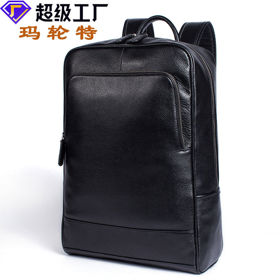 Ba lô nam da bò thật công sở đựng laptop 15,6 inch, ba lô du lịch ngoài trời — 816 màu đen, 9157 màu đen, 9197 màu đen, 8226 màu đen