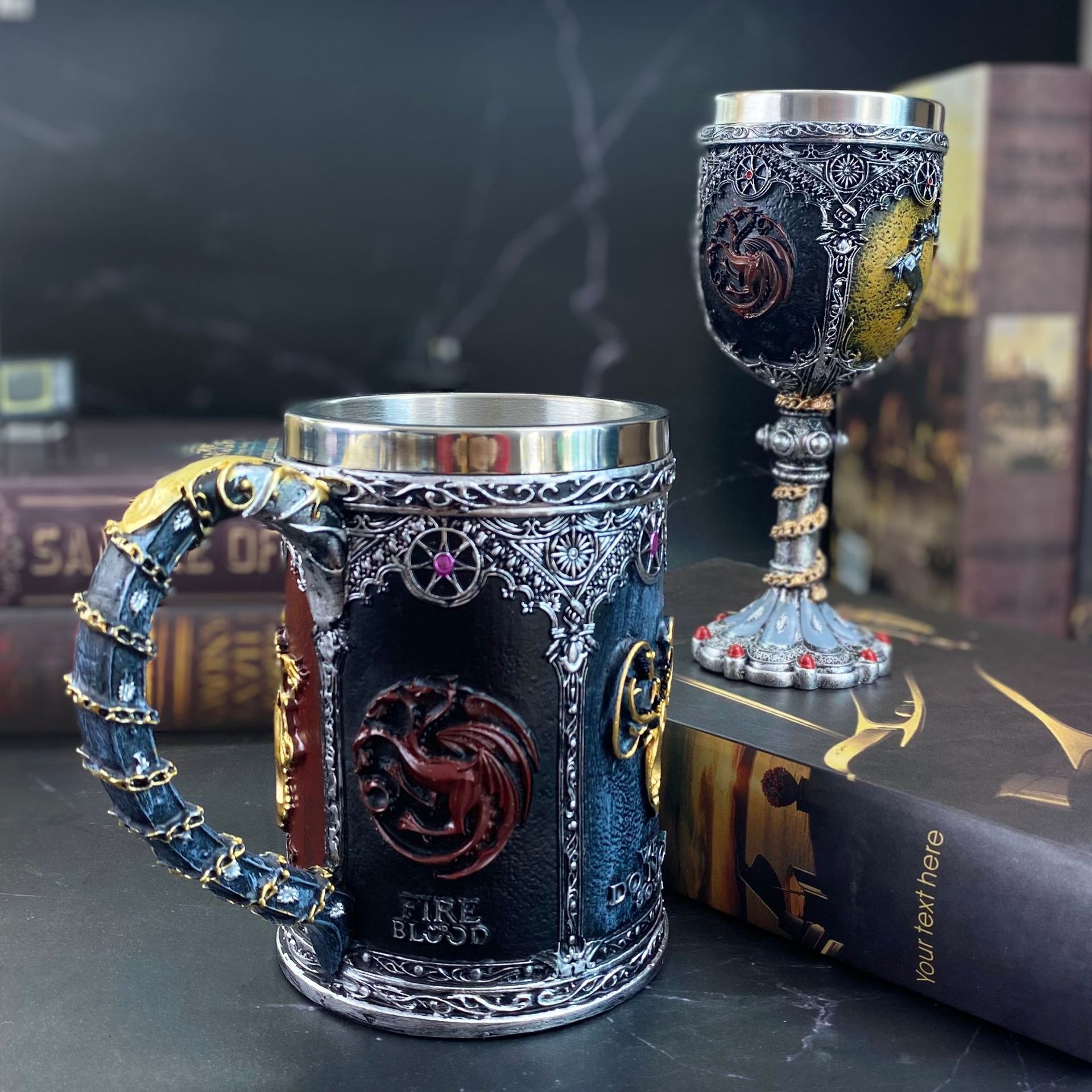 Taza de agua transfronteriza la canción de hielo y fuego Taza de Juego taza de cerveza personalizada taza de whisky de acero inoxidable