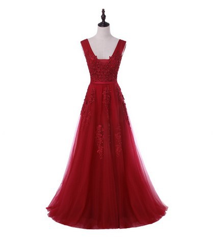 Vestido de Noche con Cuello en V para Mujer de Encaje Sin Mangas para Fiesta image 10