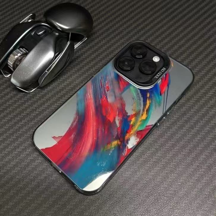 Nueva personalidad salpicada de tinta para iPhone 16 funda para teléfono móvil Apple 15promax/14 anti-caída 13pro12 Europa y América