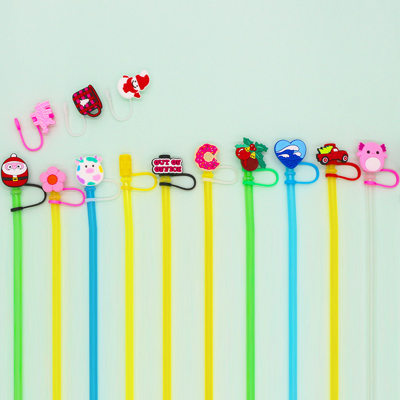 Straw Cap in Stock 7-8mm Silicone Fun Mini Doll Patch Straw Cover Stanley Cup Straw Cap Hot Sale