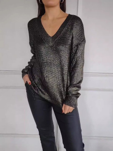 �羳�¿�R�d���QTop Knitted V-neck Casual ���z���^��ë��