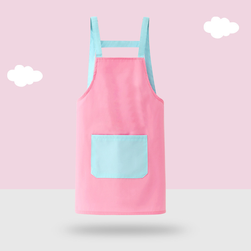 新しい幼稚園プリント子供用エプロン 3 点セットベビー絵画服防水防汚キッチン家事スモック|undefined