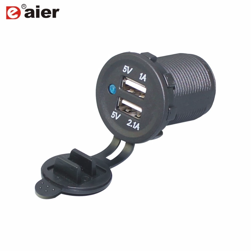 DS2013 двойной разъем USB автомобильное зарядное устройство синий светодиодный свет 5V3.1A яхта мотоцикл автомобильное зарядное устройство