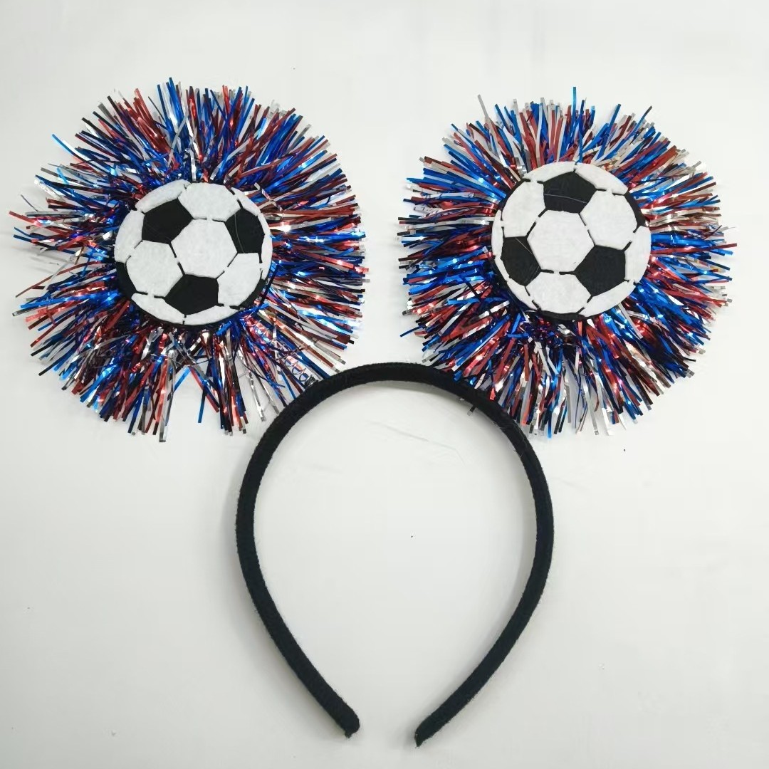 Fútbol transfronterizo simulación de flores fiestas Copa del Mundo atmósfera decorativa banda de pelo Europa fanáticos decoración banda de cabeza de fútbol