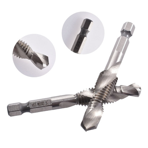 Hexagonal handle machine spiral tap for drilling and chamfering integrated tapping m3-m10 set high-speed steel composite tap