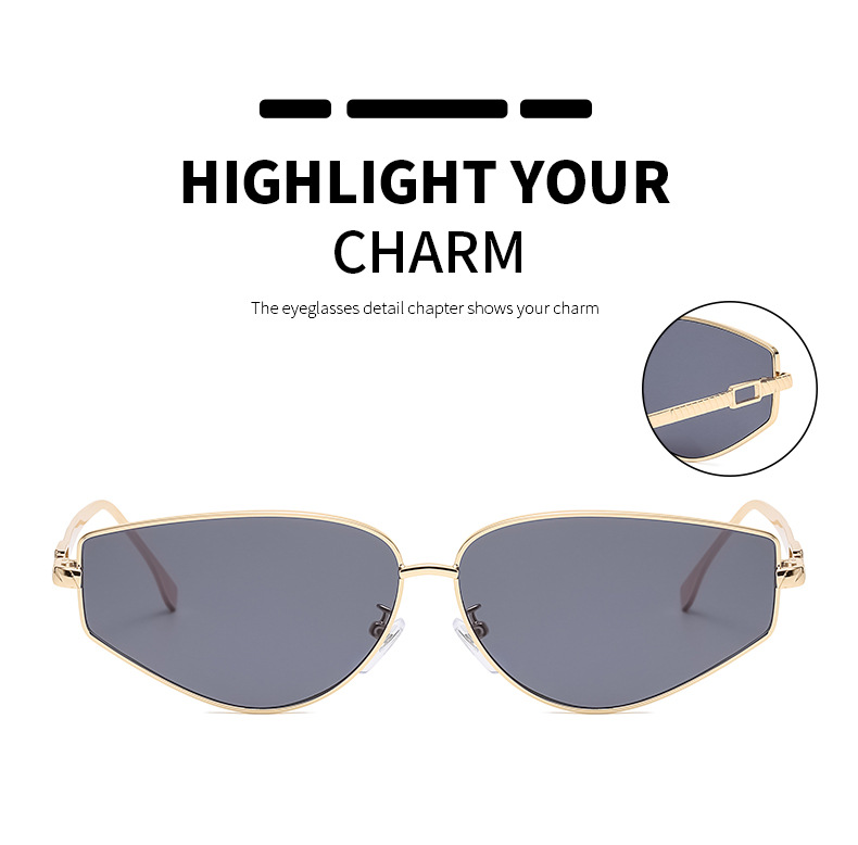 Trendy Metal Cat Eye Sunglasses - Image 6