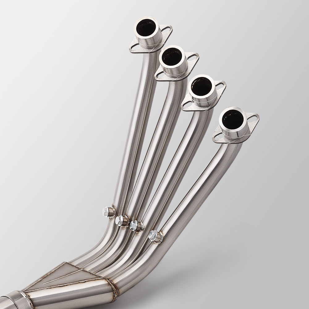 Motorcycle Exhaust Pipe Modification for S600Rs Stainless Steel with Drum Front Section, Connects to Original Tail Section for Non-Destructive Installation