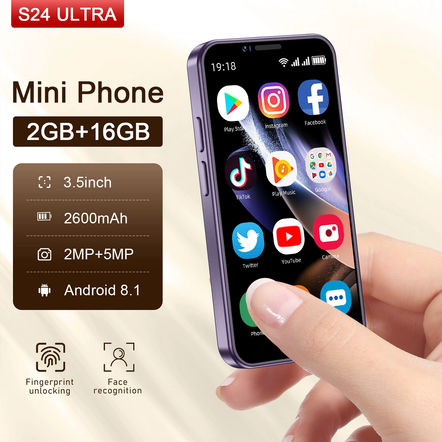 Умный четырехъядерный компактный мобильный телефон, 4G, Android, 3.5 дюйма