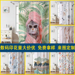 国境を越えたアマゾンの3dデジタルプリントポリエステル防水シャワーカーテンはトイレの仕切りカーテンの浴室カーテンを厚くした