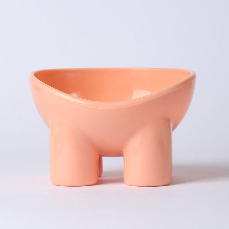 ペット用品マカロンカラーキャットフードボウルネックプロテクター傾斜口猫ボウルアンチノックオーバープラスチックペットボウル背の高い猫ボウル|undefined
