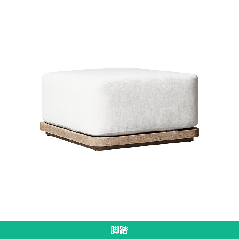 Sofá de teca para exteriores, diseño de muebles para patio de villa, balcón, jardín, resistente a la lluvia, de madera maciza, para hoteles y alojamientos.