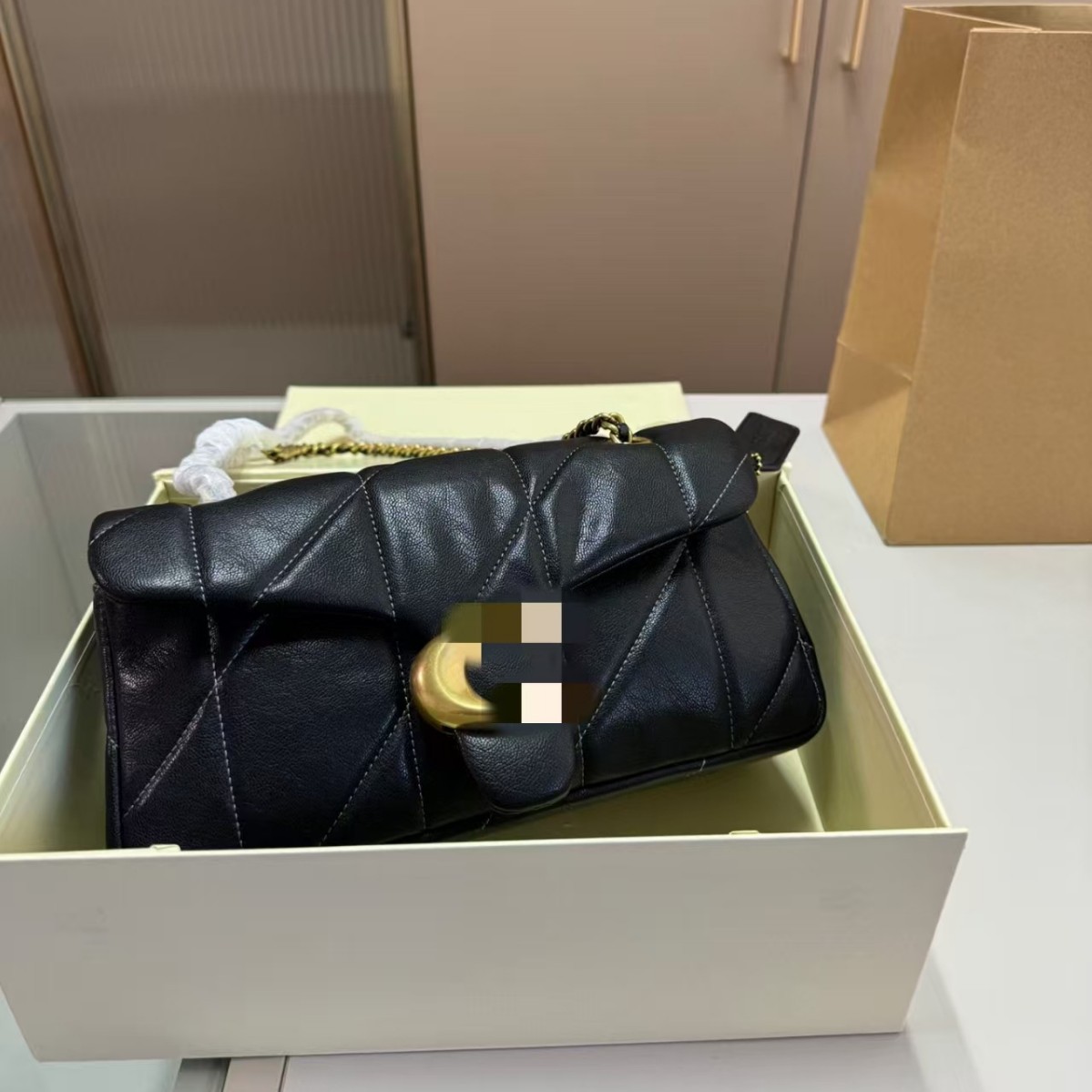 蔻C家高品质小香风tabby26酒神包菱格链条腋下包单肩斜挎包手提包